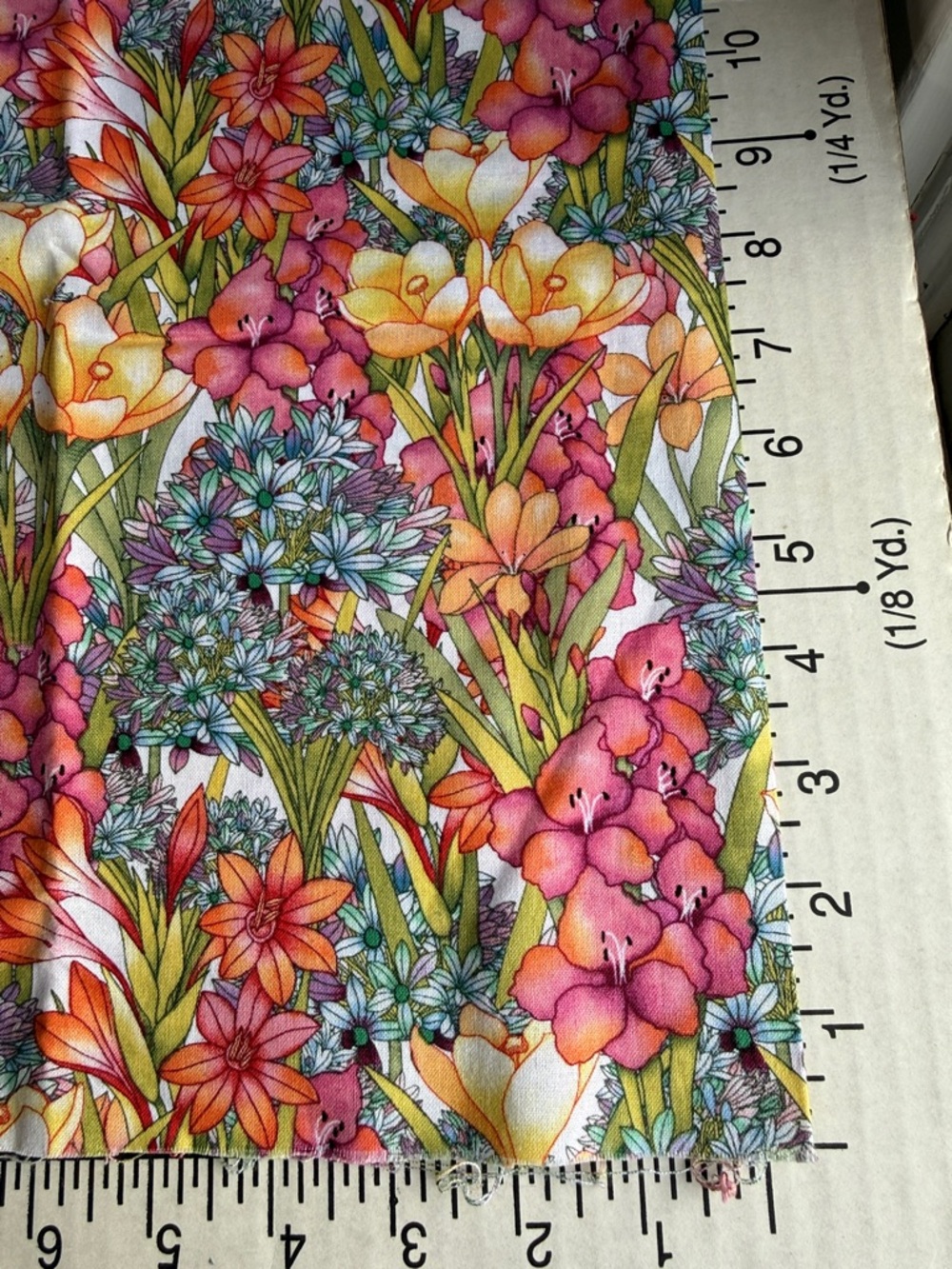 Floral Quilting Cotton Fabric Joy Hall Springs Creative 1+ Yard Bright Flowers - Picture 2 of 10